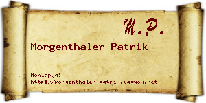 Morgenthaler Patrik névjegykártya